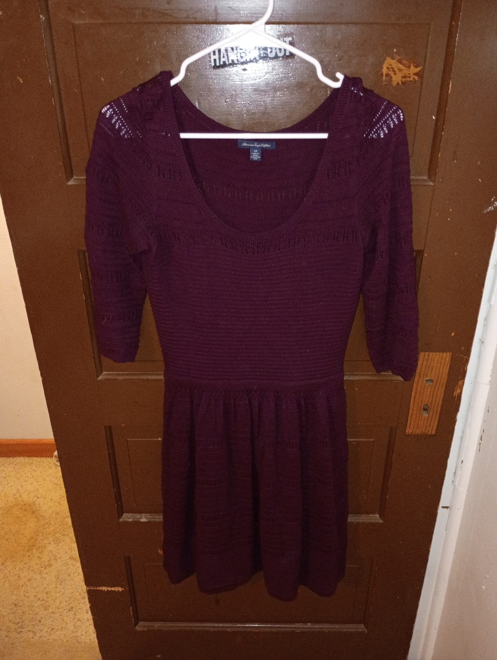 EUC American Eagle Outfitters Long Sleeve Burgundy Sweater Dress S